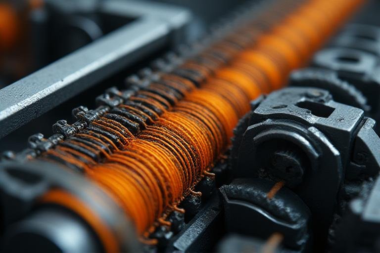 Close up of high-tech textile weaving machinery representing supply chain complexity